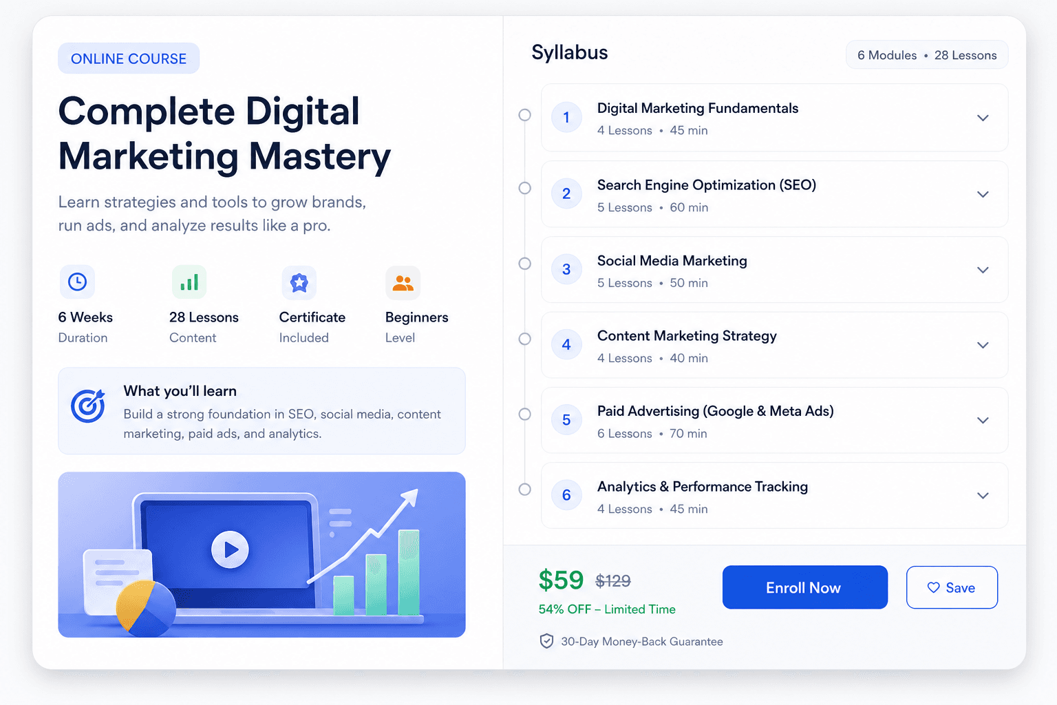 Apex Academy Landing Page dashboard