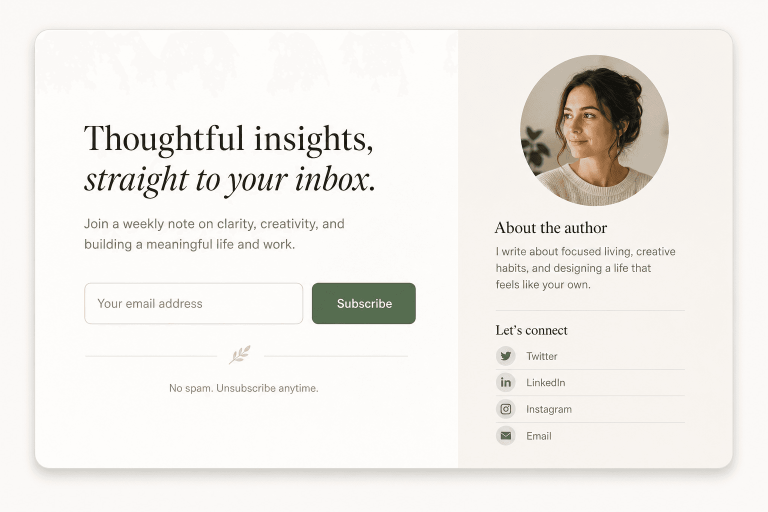 BrandNova Personal Brand Landing feature