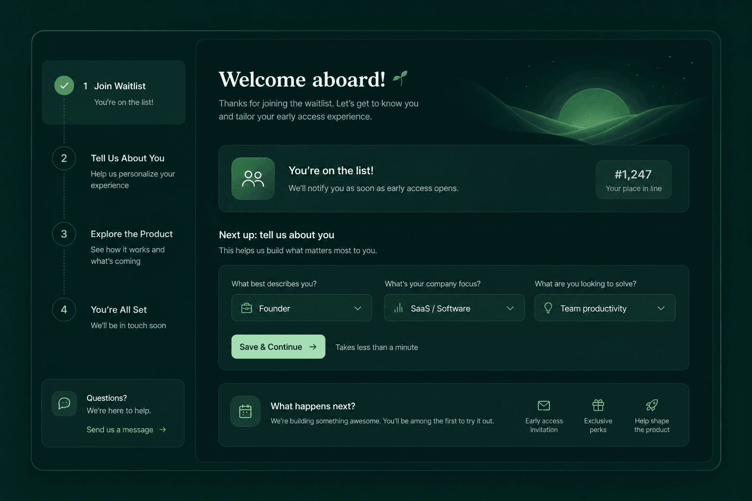 SaaSPro Platform Landing dashboard